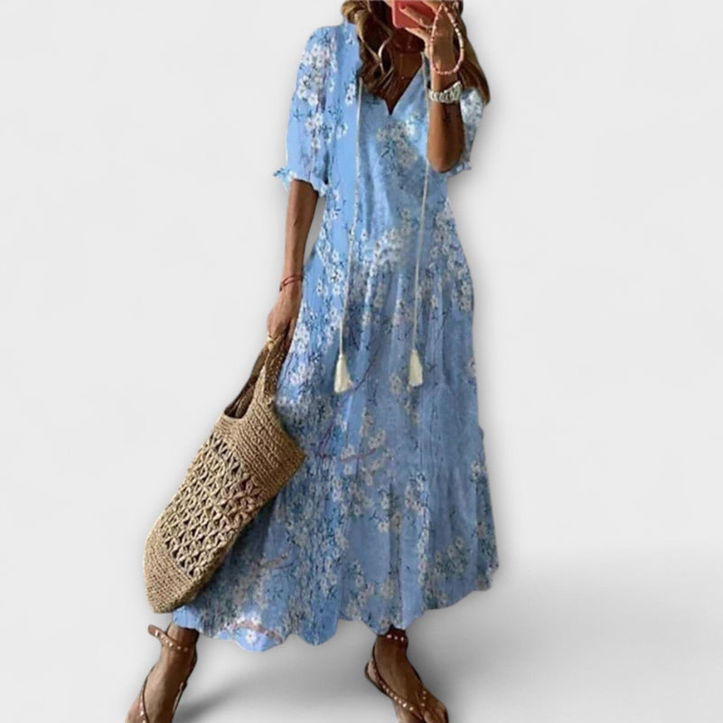 アンナ – レディース ボヘミアン 夏のドレス フローイングシルエット